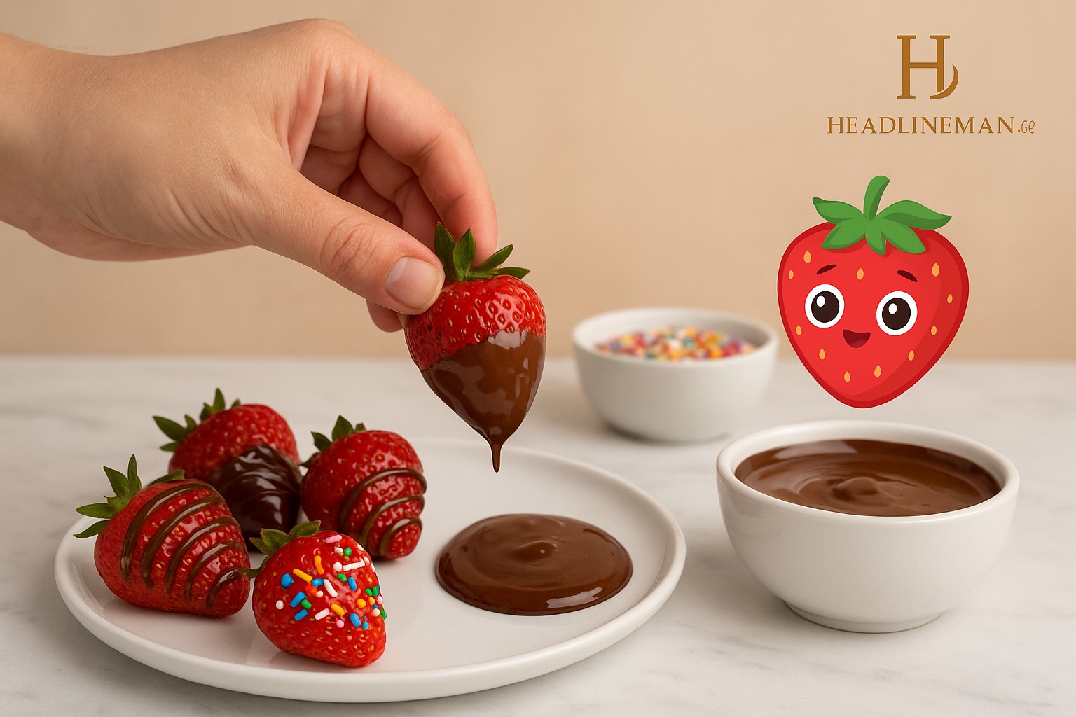 OMGiestrawberry pastel-inspired strawberries with toppings, a playful DIY trend by Headlineman.co.uk