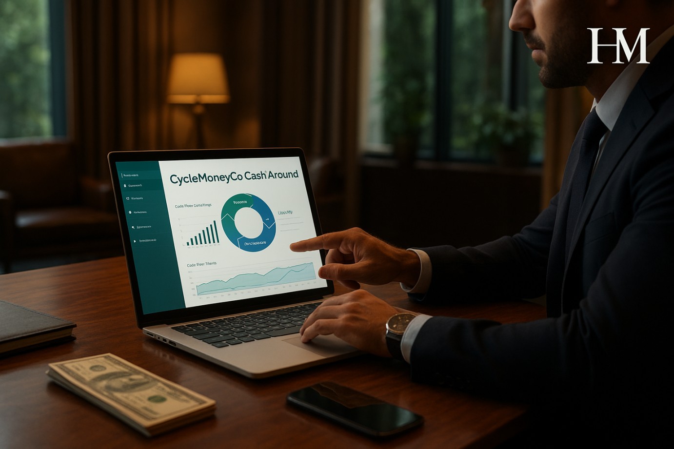 Illustration of CycleMoneyCo Cash Around showing dynamic cash flow, automated money movement, and wealth growth strategies – Headlineman.co.uk