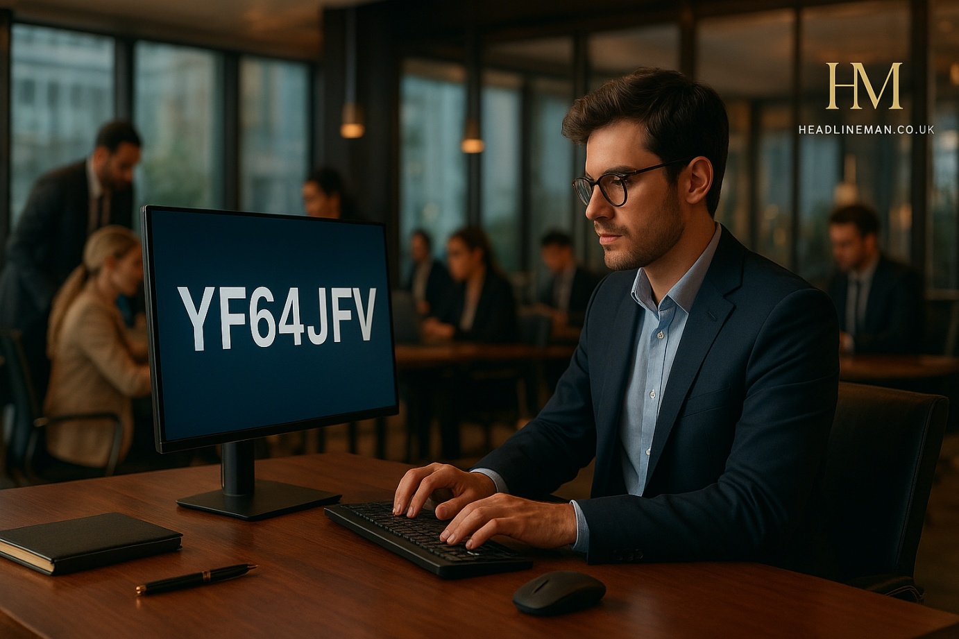 Conceptual visualization of yf64jfv, a unique alphanumeric code in digital systems, tracking data and improving workflows | Headlineman.co.uk
